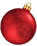 Eine rote Weihnachtsbaumkugel