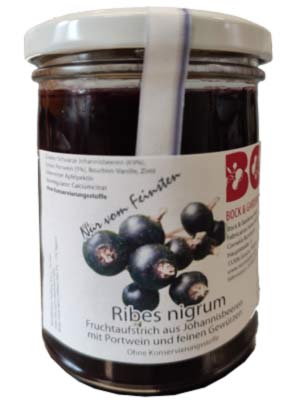 Ribes nigrum mit Portwein und feinen Gewürzen